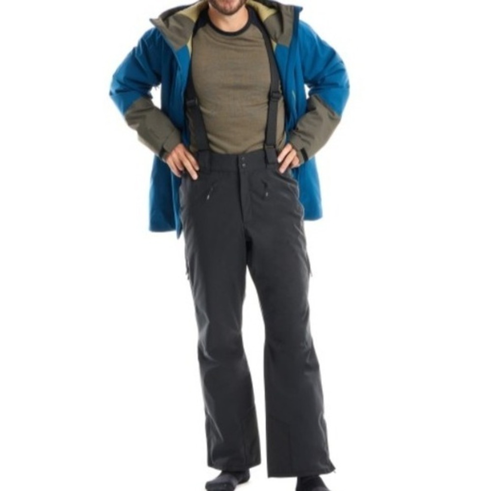 Stoic Men's Large Black Mountain Wool‎ Ski Pants Overalls Snow Winter Insulated